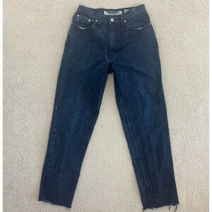 Vintage Anchor Blue Loose Baggy Jeans size 11 Frayed Hems 28 x 30 High Waist